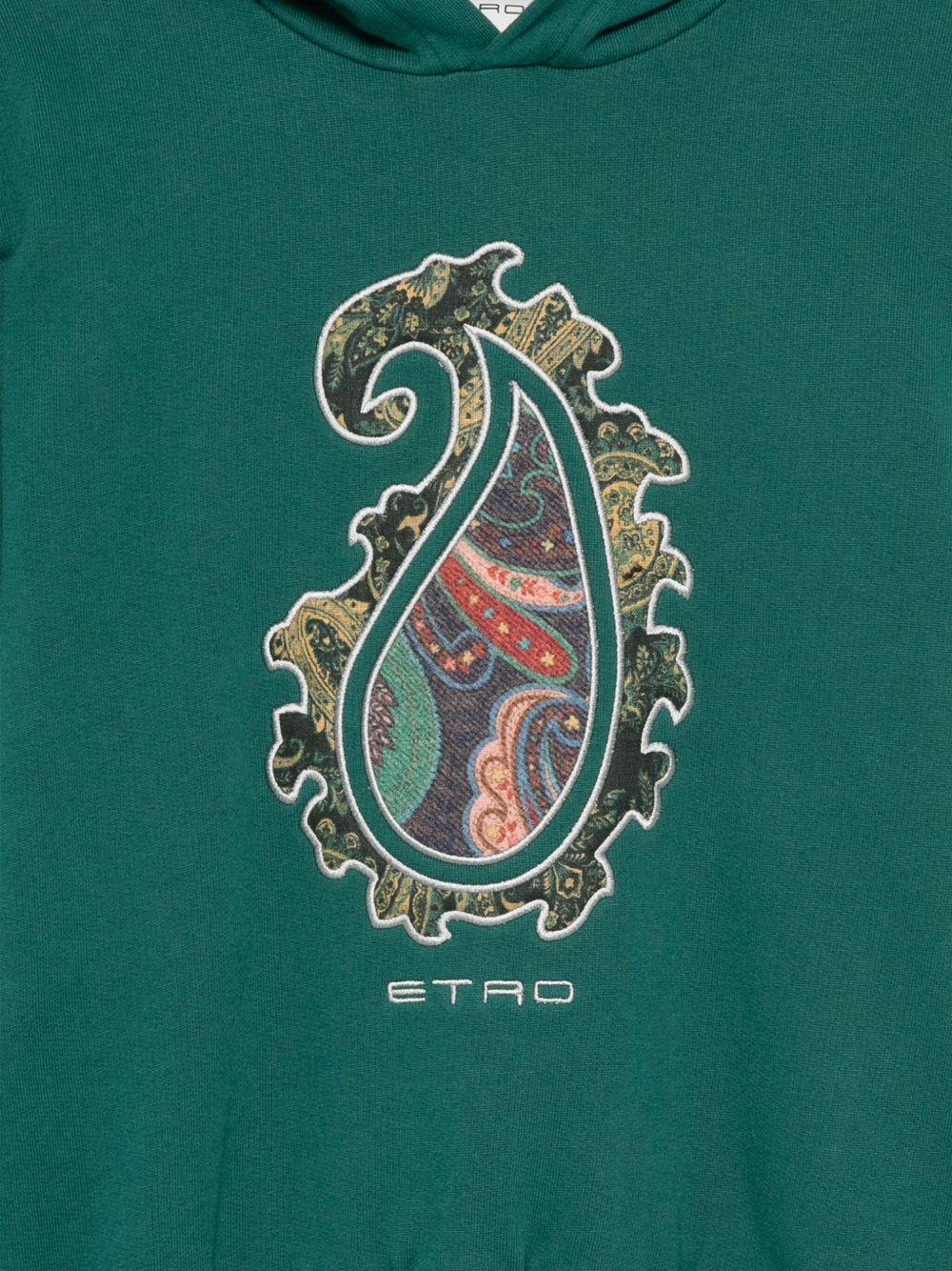 Felpa per bambino Etro Kids verde con cappuccio con motivo paisley GX4P10 Z3333 797 ETRO KIDS