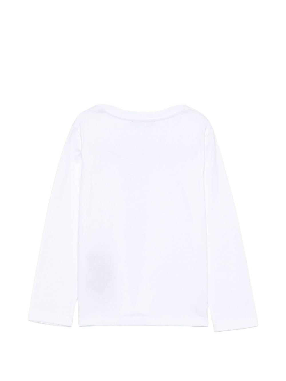 T-shirt per bambino Balmain Kids bianca con dettaglio logo sul davanti BZ8I20 Z3672 100NE BALMAIN KIDS