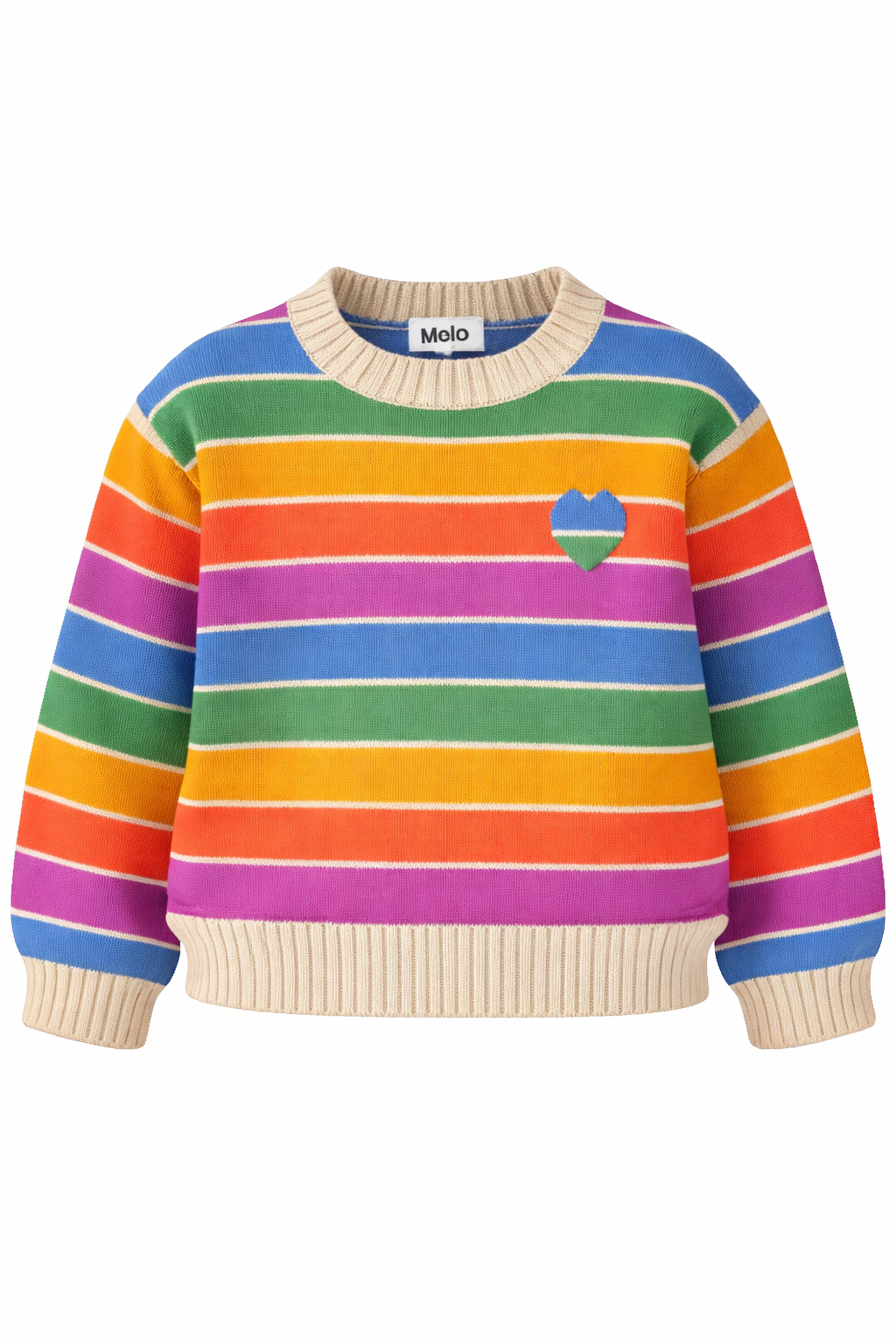 Maglione per bambina Molo multicolore con motivo a righe 2S26K201 9827 MOLO KIDS