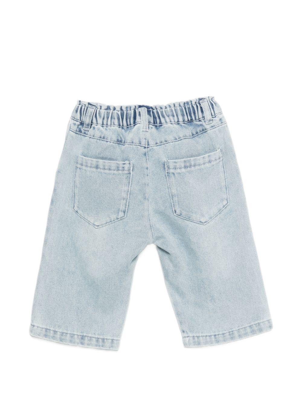 Jeans per neonata Moschino Kids denim con stampa Teddy Bear MDP03IL0E34 40186 MOSCHINO KIDS