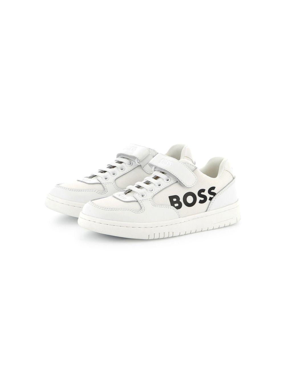 Sneakers per bambino Boss Kidswear bianco con stampa logo J51644 10P BOSS KIDS