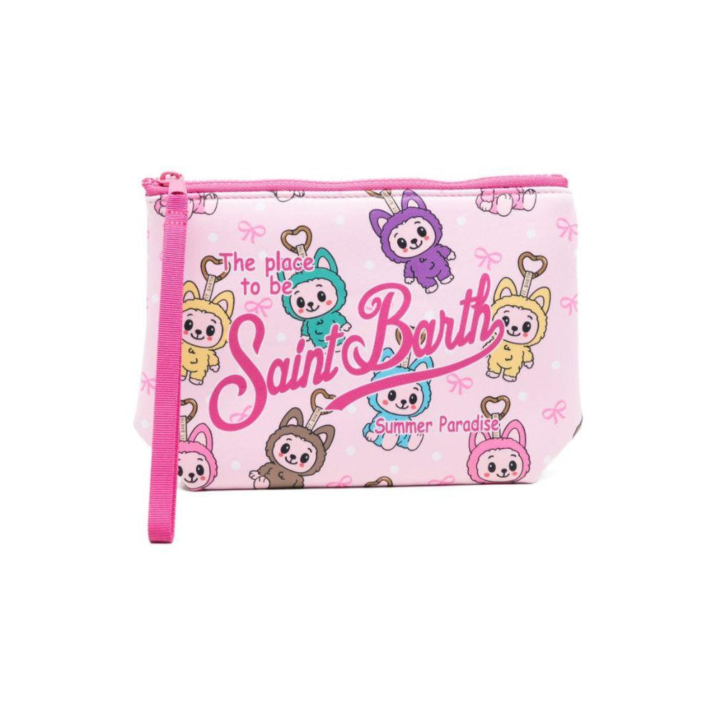Pochette Aline MC2 saint Barth rosa con stampa Labubu ALIN001 00756L MC2 ST. BARTH KIDS