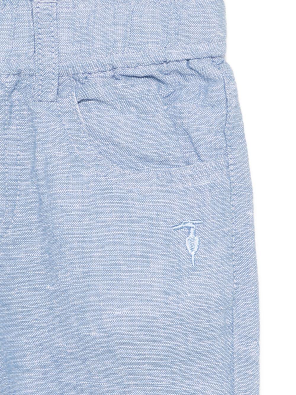 Pantaloni per neonato TRUSSARDI JUNIOR azzurro con tasche TIP26038PA BLUE RIV. TRUSSARDI KIDS
