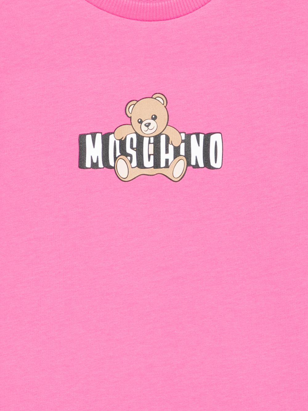 Abito da bambina Moschino Kids fucsia con stampa orsetto HDV0HLLCA19 50533 MOSCHINO KIDS