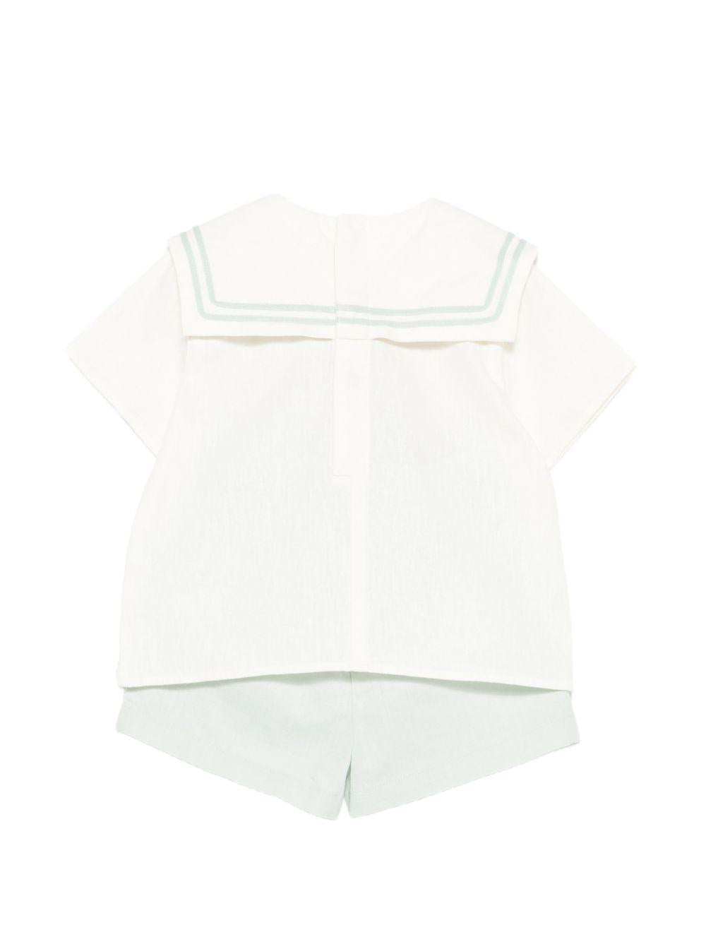 Set t-shirt e shorts per neonato Petit Bateau multicolor con colletto A0FA8 01 PETIT BATEAU KIDS