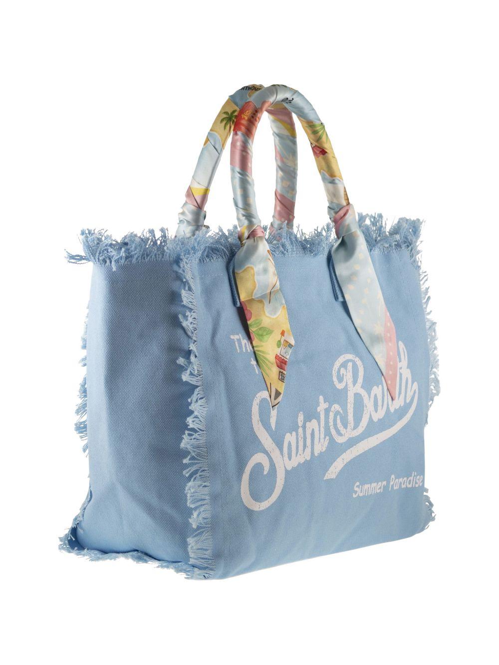 Borsa Vanity MC2 Saint Barth azzurra con manici con foulard VANI045 09250L MC2 ST. BARTH KIDS