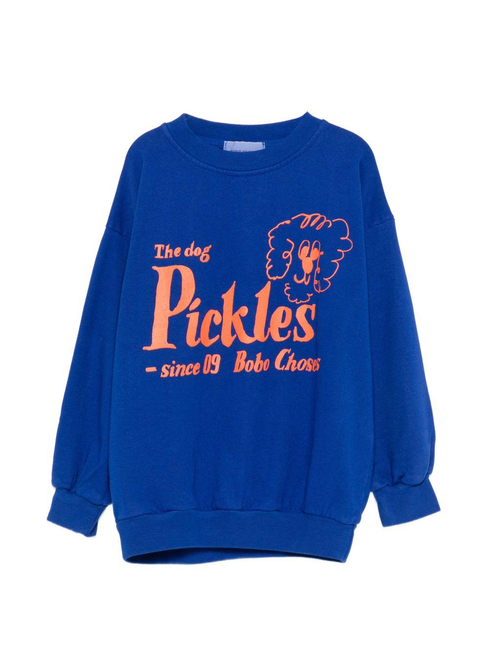 Felpa per bambino Bobo Choses blu con stampa Mr. Pickles the Dog B126AC046 401 BOBO CHOSES KIDS