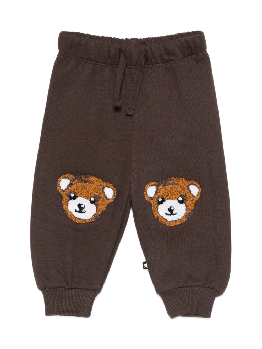 Pantaloni per neonati Molo marroni con ricamo orsetto 6W25I215 5522 MOLO