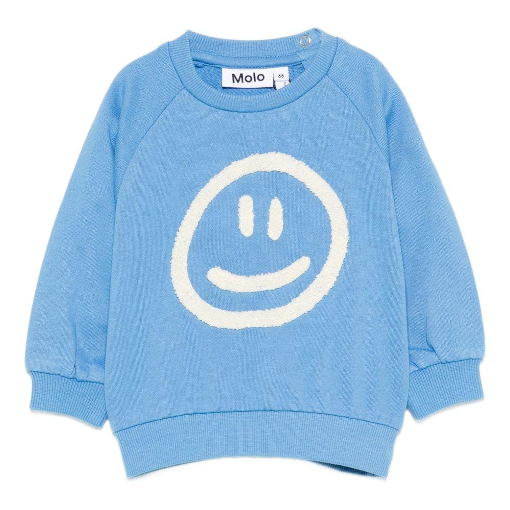Felpa per neonato Molo blu con ricamo smile sul davanti 6S26J203 5615 MOLO KIDS
