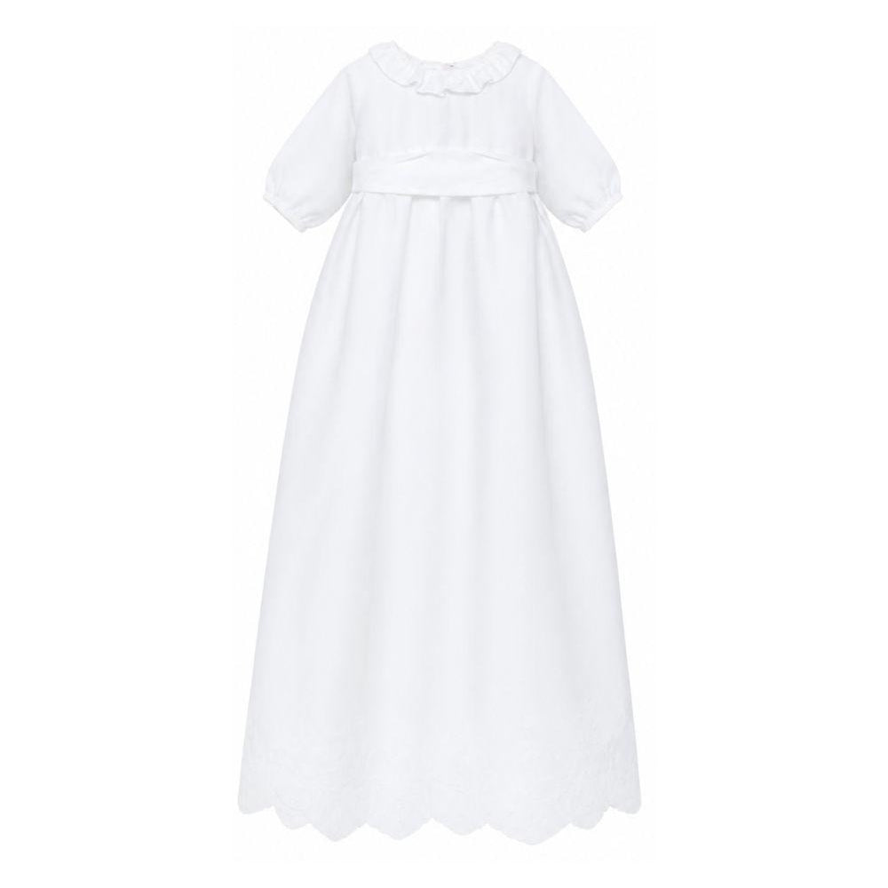 Abito battesimale per neonata Jesurum bianco con colletto a balze RAMAGE BIANCO JESURUM KIDS