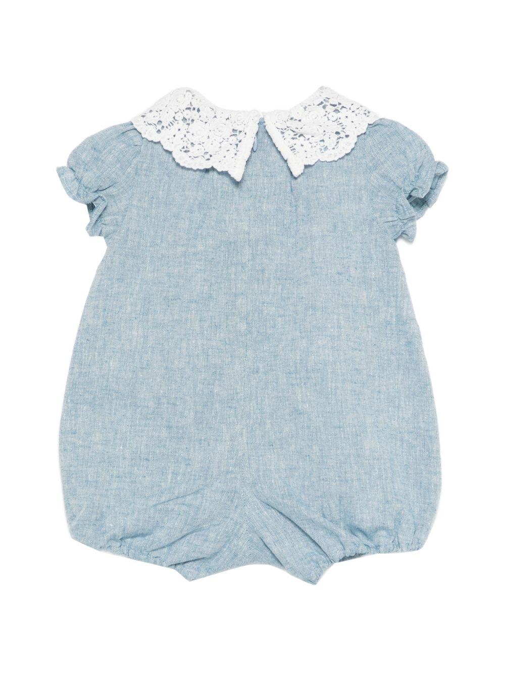 Tutina per neonata Tartine & Chocolat azzurra con dettaglio in pizzo CC33080 40 TArtine & Chocolat KIDS