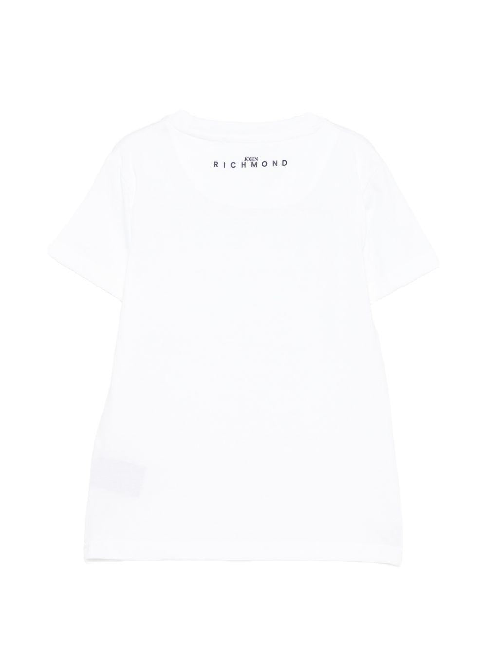 T-shirt per bambina John Richmond Junior bianca con dettaglio logo RGP26048TS WHITE JOHN RICHMOND KIDS