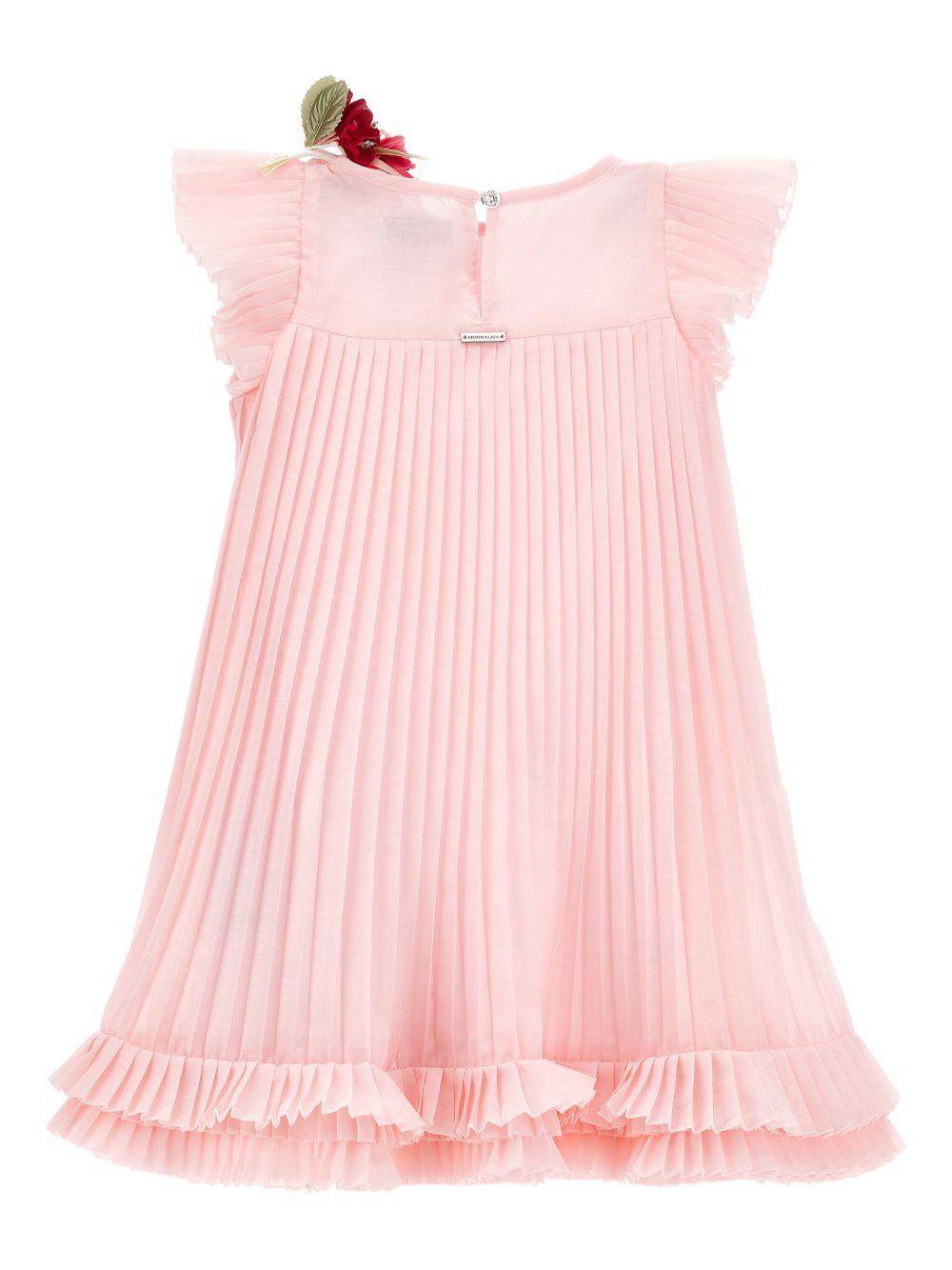 Abito per bambina Monnalisa rosa con applicazione a fiori 71G909 7364 0091 MONNALISA KIDS