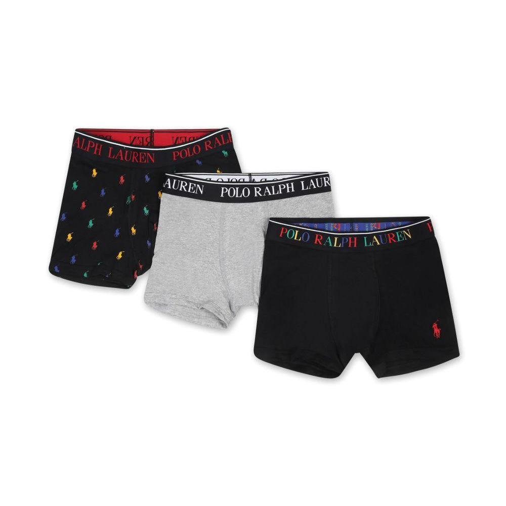 Set tre boxer per bambino Polo Ralph Lauren Kids multicolore con caratteristico ricamo Polo Pony 9P5015 K0O Ralph Lauren kids