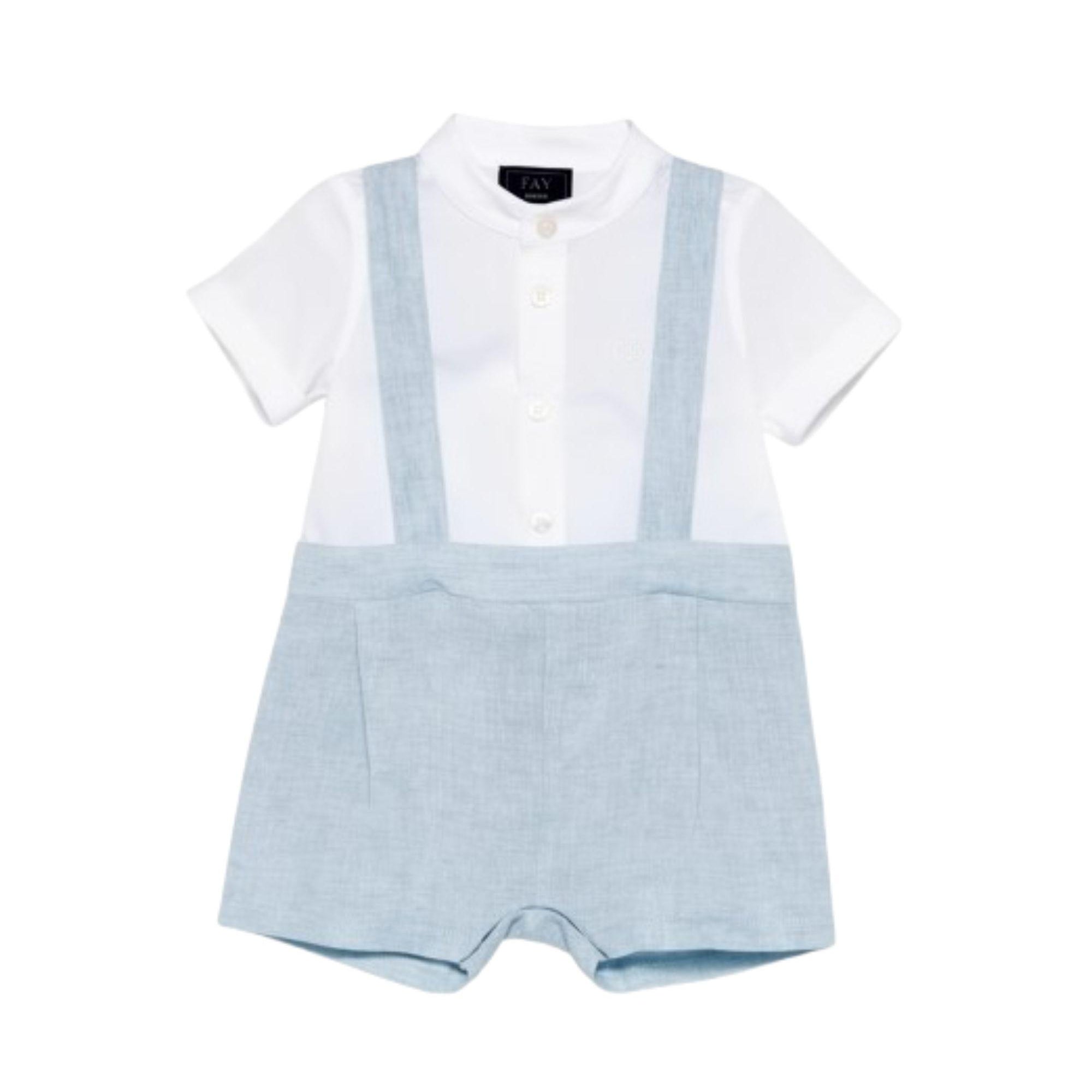 Salopette per neonato fay Kids azzurra con chiusura a bottoni FYA511 I0318 607 FAY KIDS