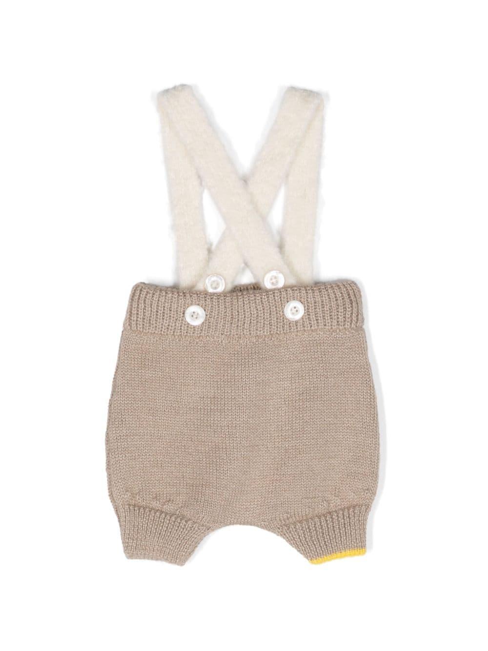 Shorts per neonati Gensami Kids beige Alpachino con intarsio PT02BALP TA GENSAMI