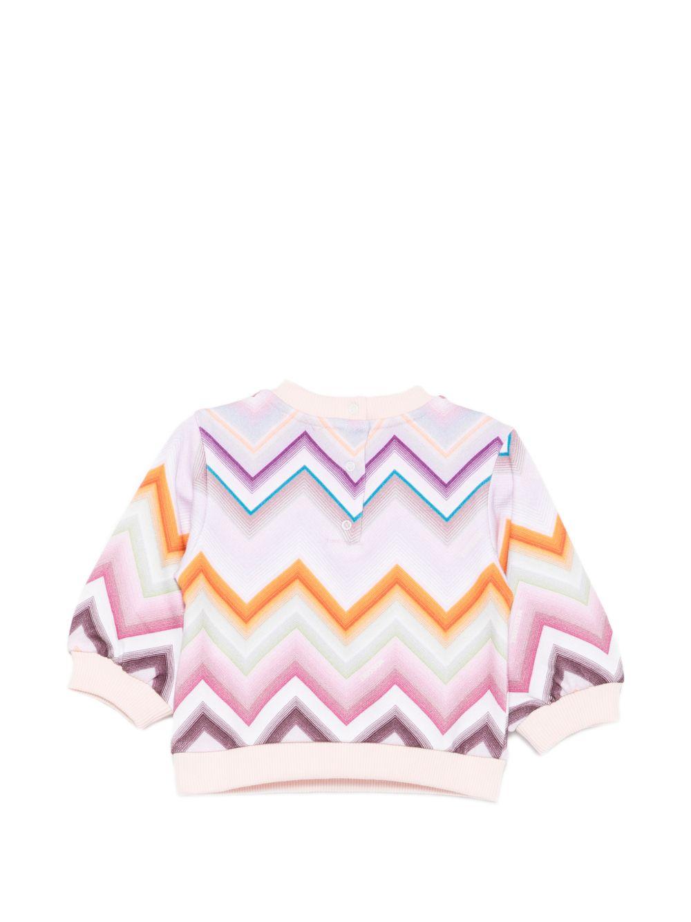 Felpa per neonata Missoni Kids multicolore con stampa zigzag all-over MZ4000 Z4078 999 MISSONI KIDS