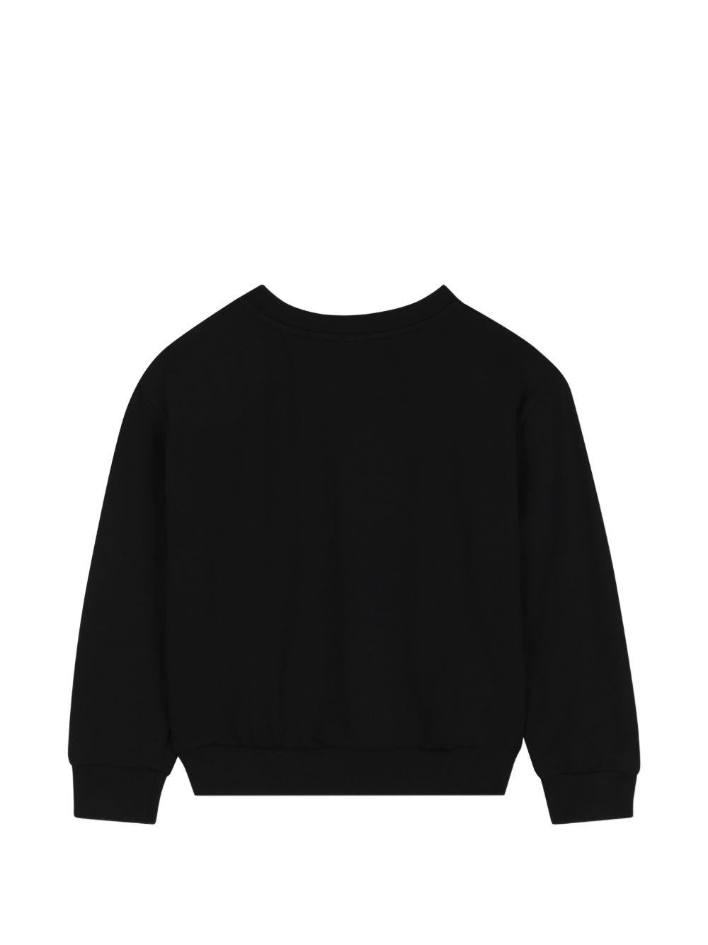 Felpa per bambino Lanvin Kids nera con applicazione logo N30402 09B LANVIN KIDS