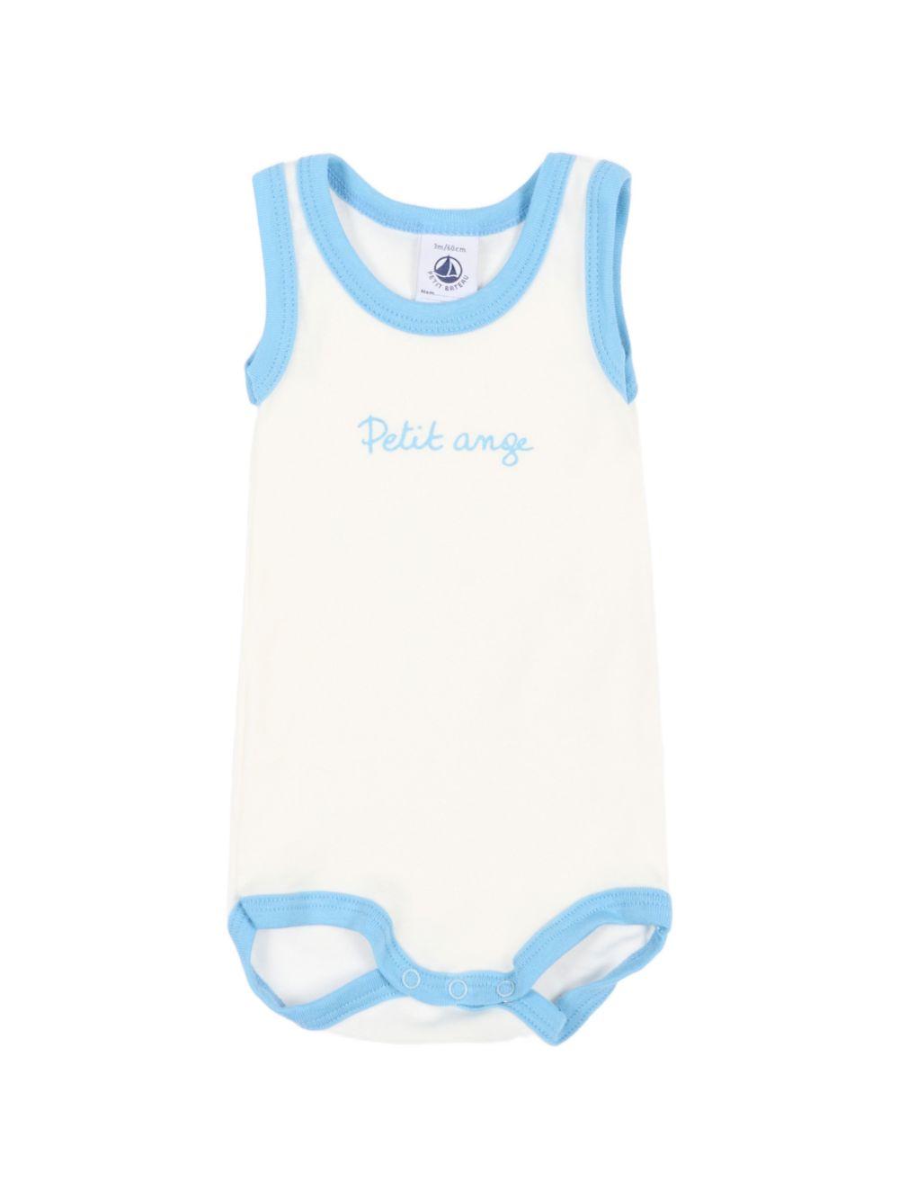 Set di tre body per neonati Petit Bateau bianco con bordi a contrasto A0FSL 00 PETIT BATEAU