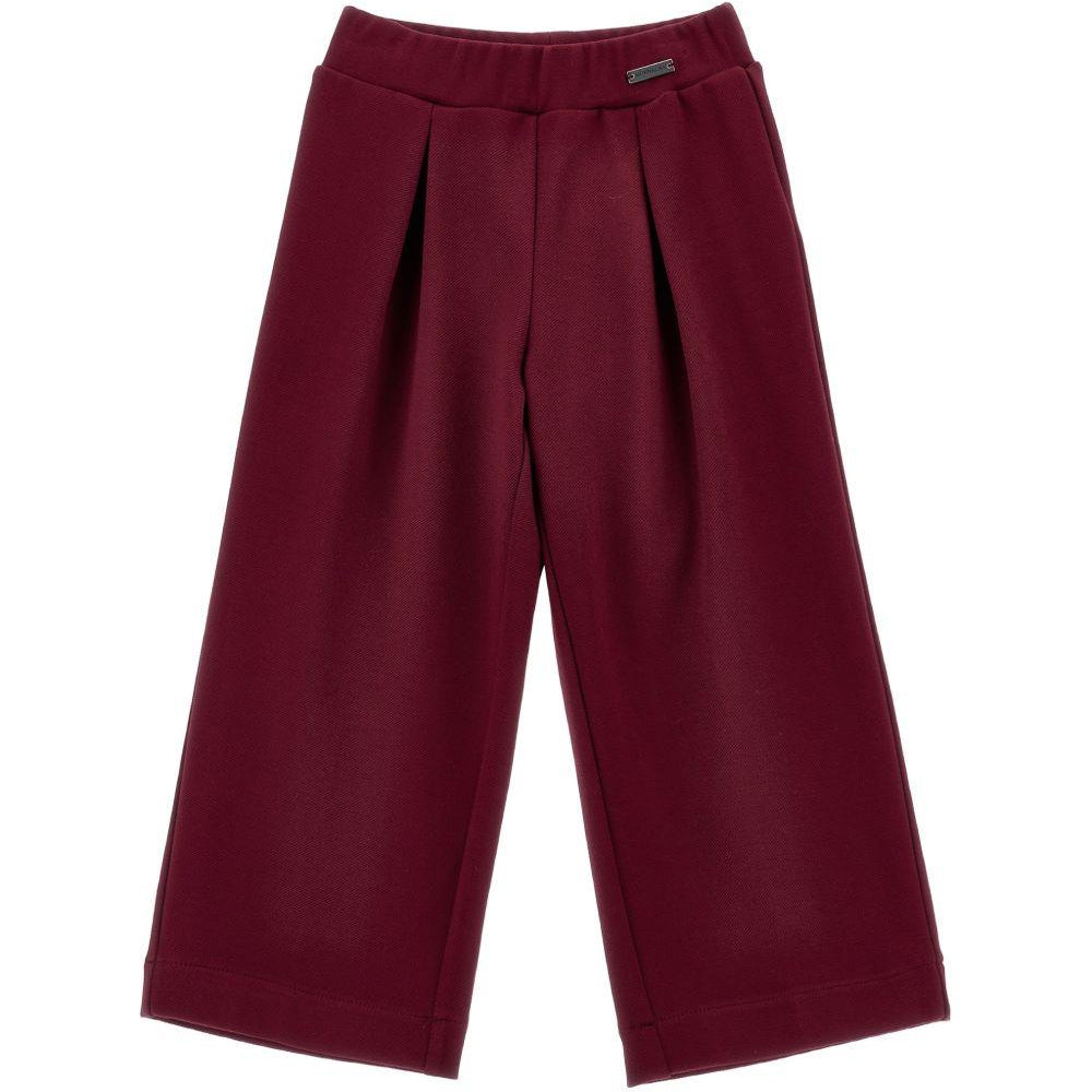 Pantaloni per bambina Monnalisa Kids rossi con trama in twill 17H401 8300 0069 MONNALISA KIDS