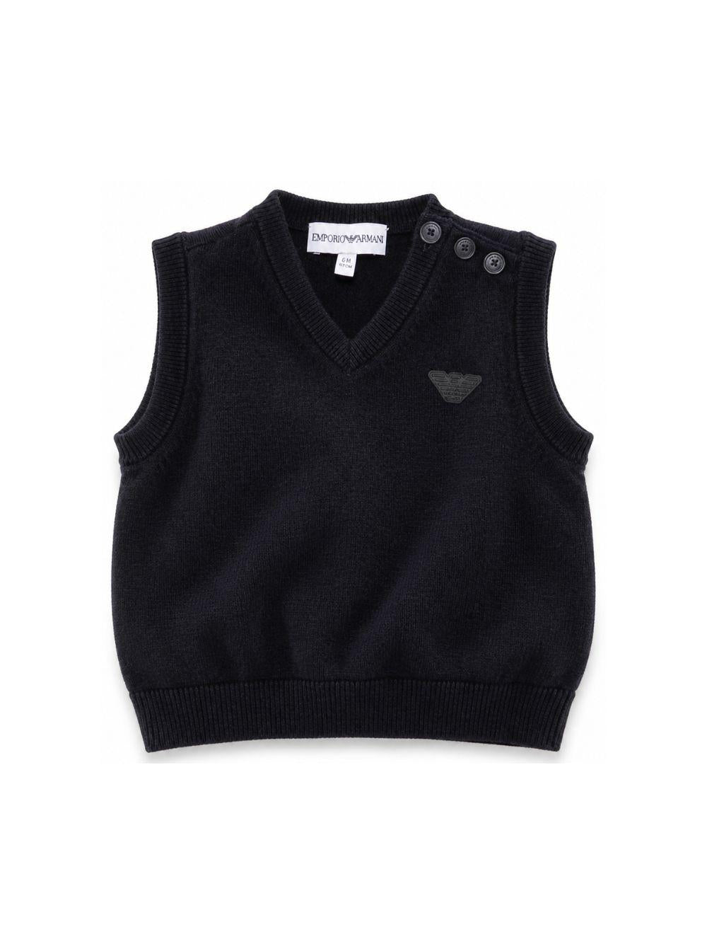 Gilet per neonato Emporio Armani Kids blu con toppa con logo EB000441 AF28773 UB118 EMPORIO ARMANI KIDS