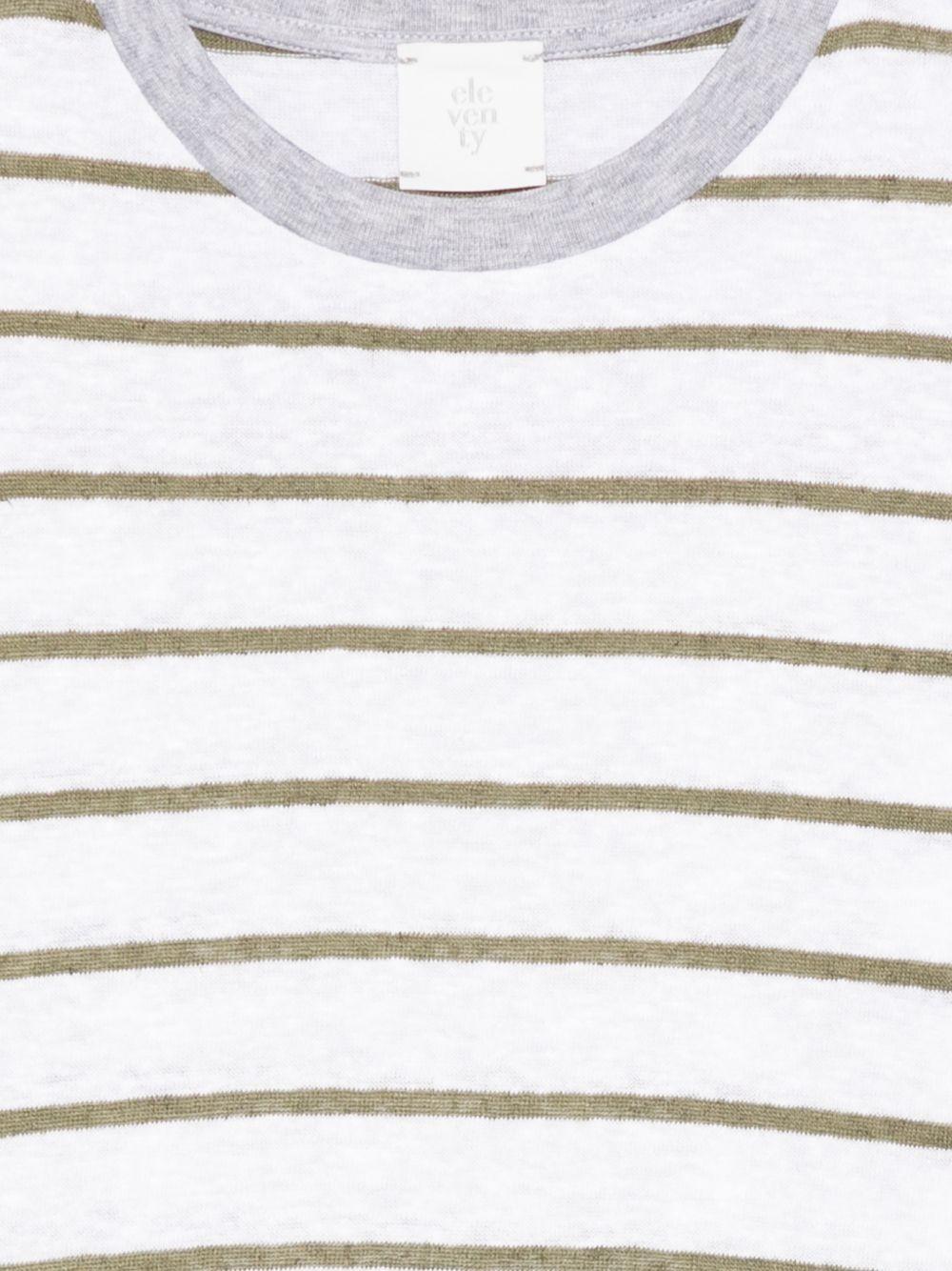 T-shirt per bambino Eleventy Kids bianca con motivo a righe EY8P61 J0551 100VE ELEVENTY KIDS