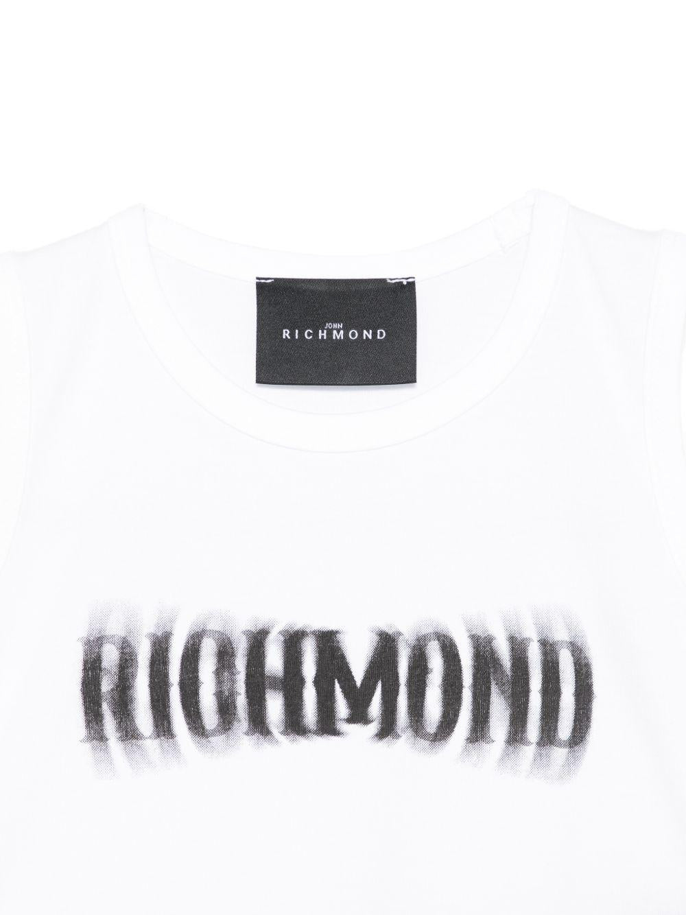 Top per bambina John Richmond Junior bianco con stampa logo RGP26058TO WHITE JOHN RICHMOND KIDS