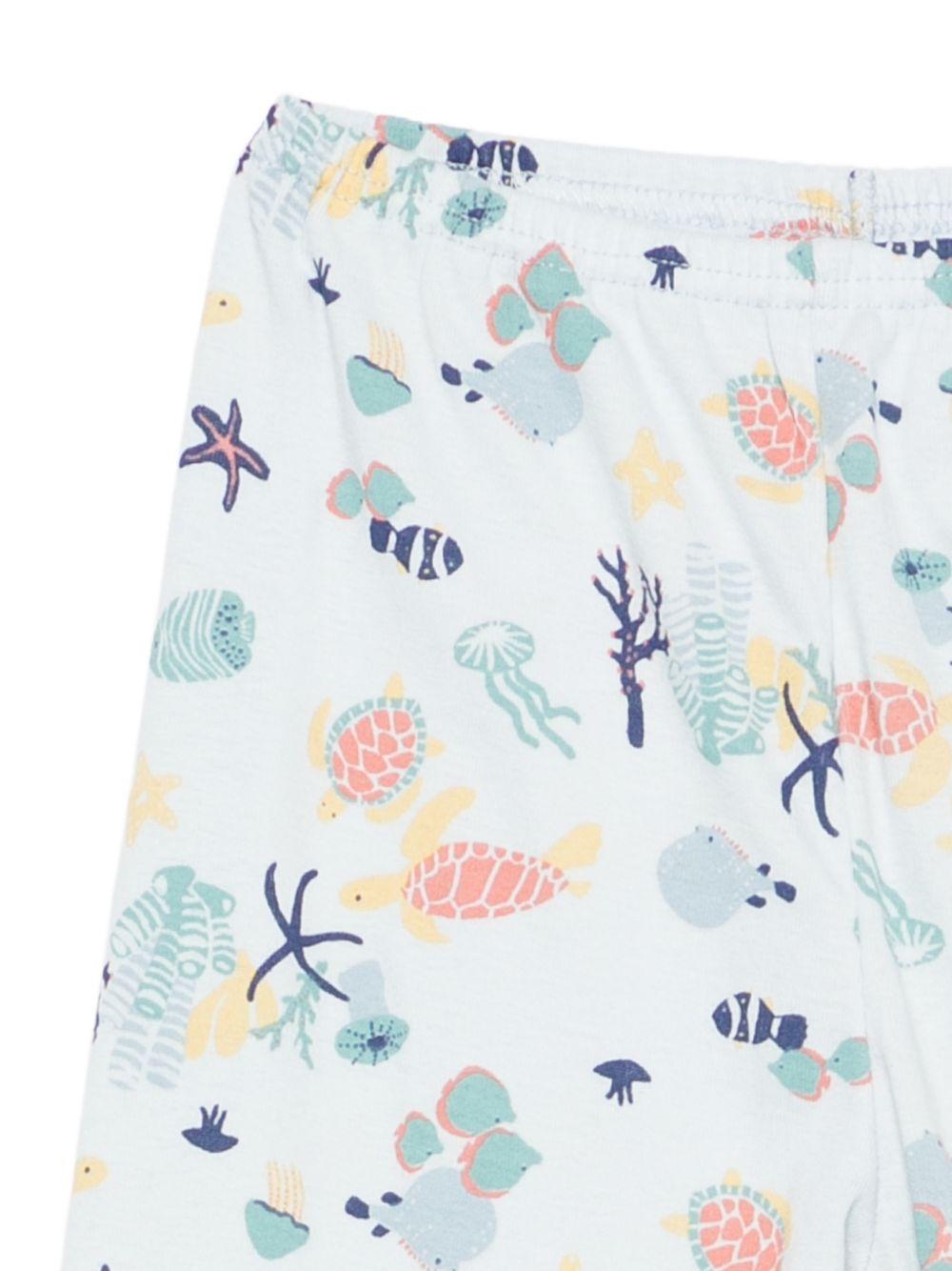 Pigiama per bambino Petit Bateau azzurro a maniche lunghe con fantasia A0F95 01 PETIT BATEAU