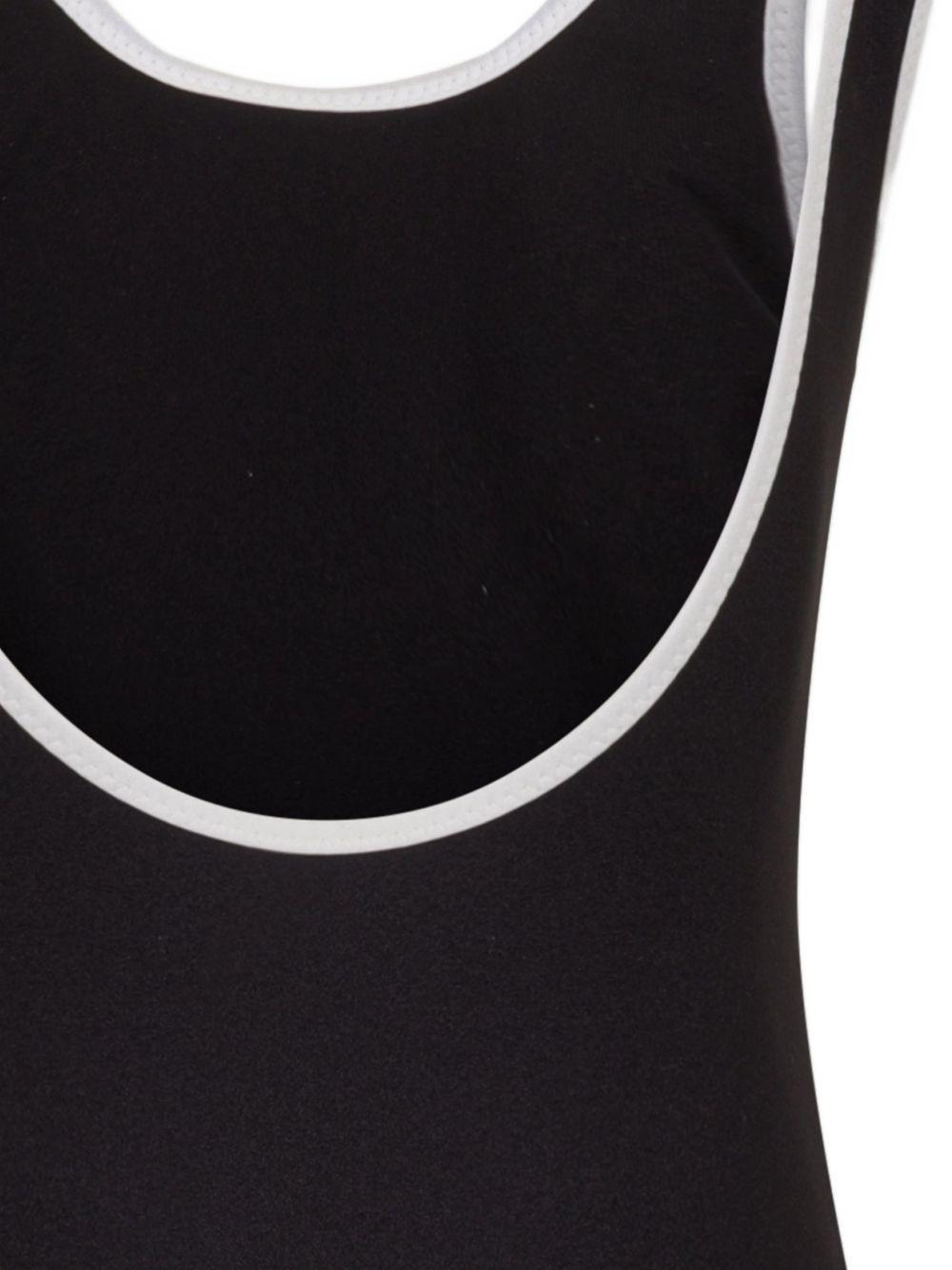 Costume per bambina Balmain Kids nero con stampa logo sul davanti BXCA0D Z0005 930BC BALMAIN KIDS