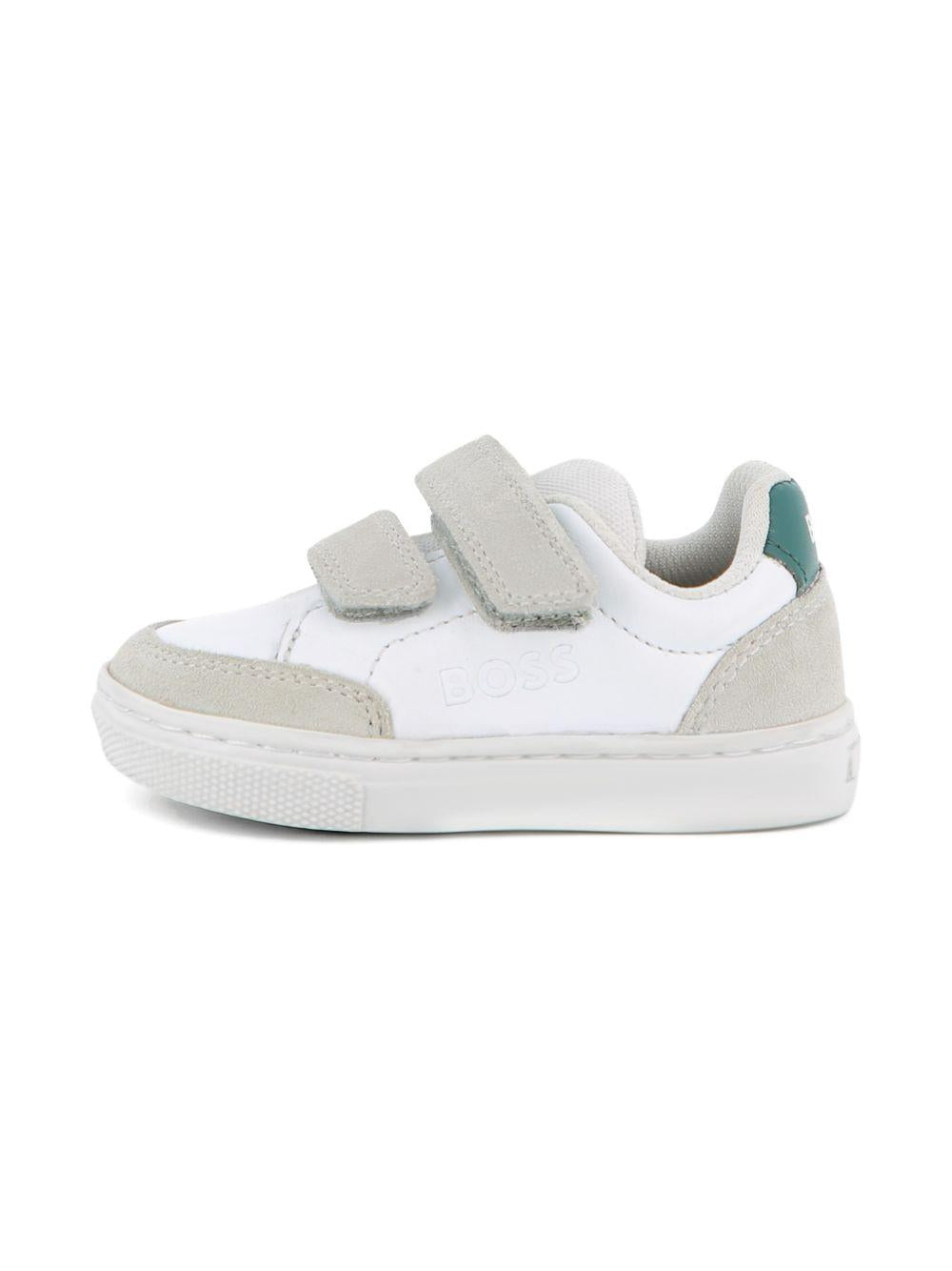 Sneakers per bambino Boss Kids bianche con chiusura a strappo J52826 10P BOSS KIDS