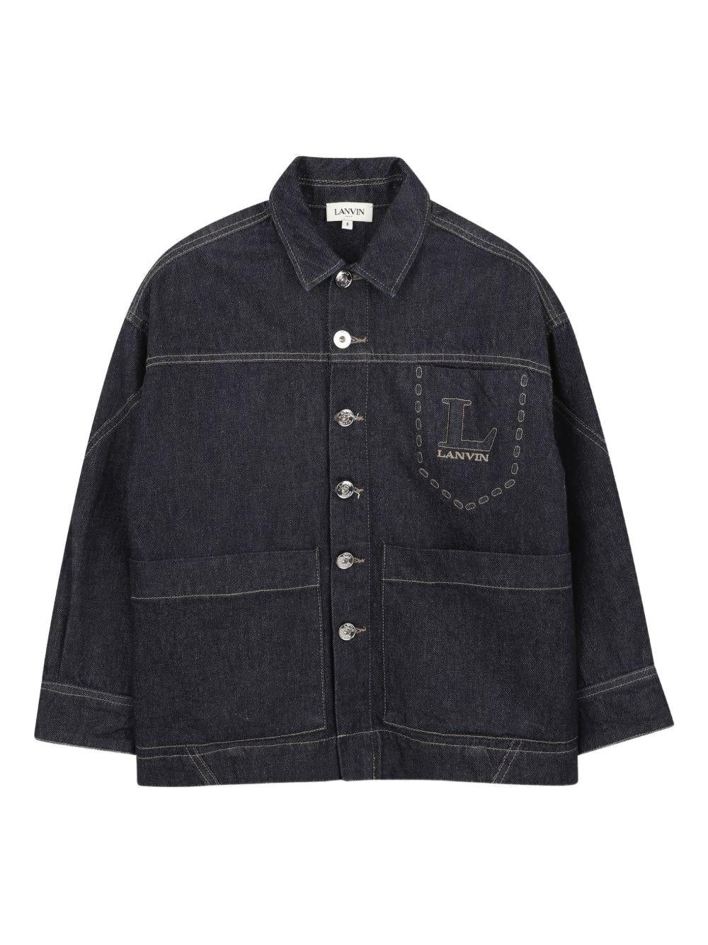 Giacca per bambino Lanvin Enfant denim con bottoni N30379 Z28 LANVIN KIDS