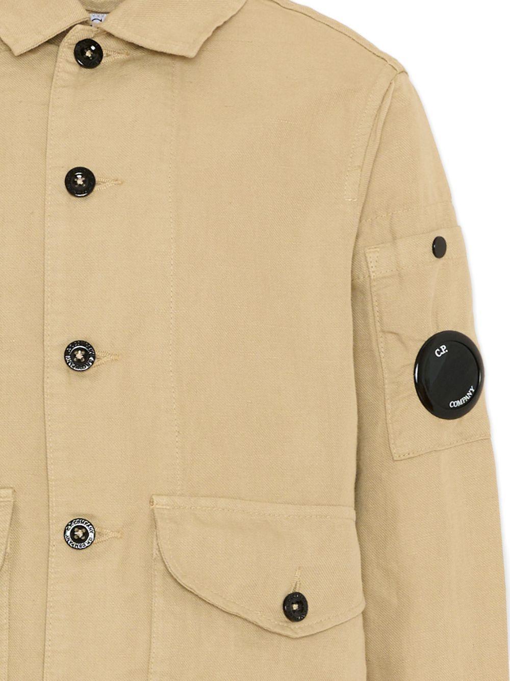 Giacca per bambino C.P. Company Kids beige con tasche applicate e bottoni CUA006LZC01 20129 C.P.COMPANY KIDS