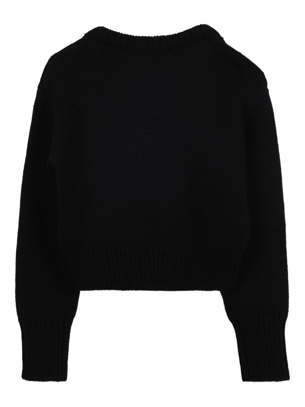 Maglione per bambina Marc Jacobs Kids nero con decorazione con perline W60569 09B THE MARC JACOBS KIDS