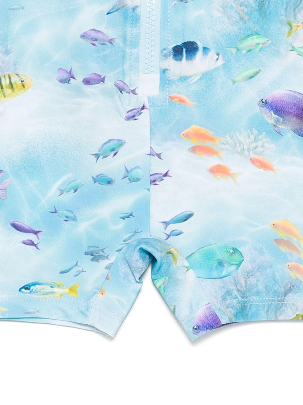 Costume intero Neka per neonato Molo azzurro con stamp a pesci 8S26P526 9533 MOLO KIDS
