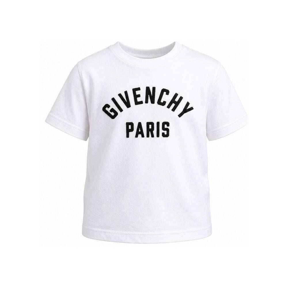 T-shirt per bambini Givenchy Kids bianca con stampa logo sul davanti H31345 10P GIVENCHY KIDS