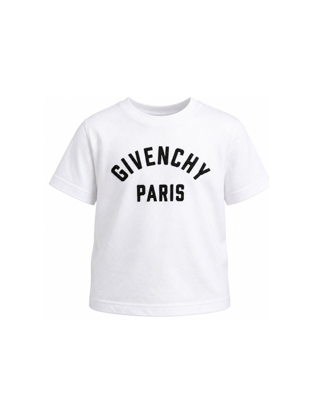 T-shirt per bambini Givenchy Kids bianca con stampa logo sul davanti H31345 10P GIVENCHY KIDS