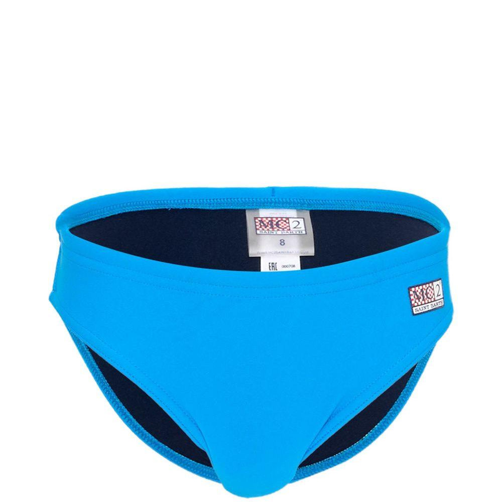 Costume da bagno per bambino MC2 Saint Barth Kids azzurro con logo BIL0001 00725L MC2 ST. BARTH KIDS