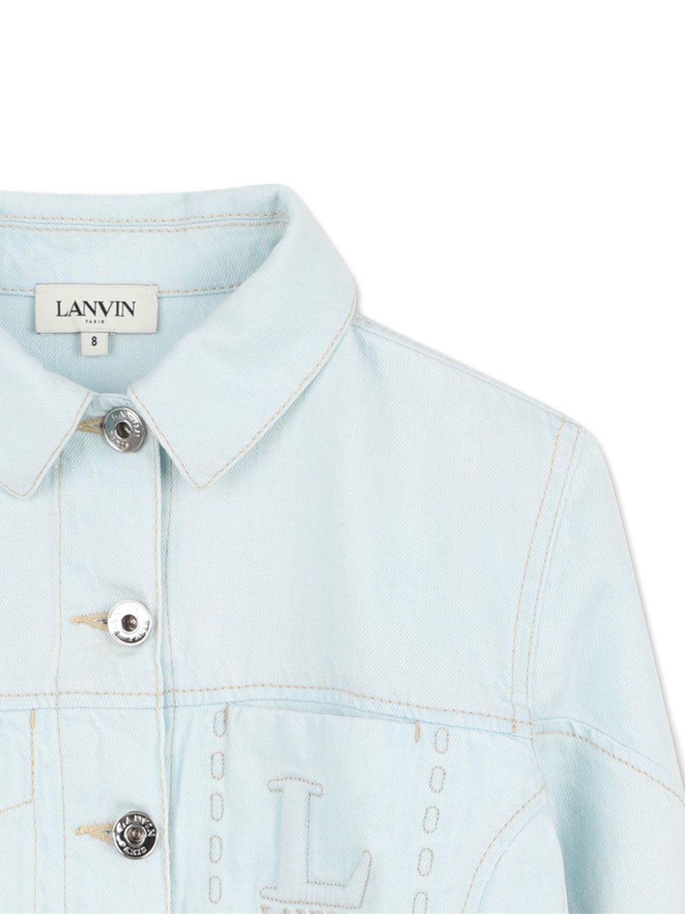Giubbino per bambina Lanvin Enfant denim con colletto a punta N30354 Z27 LANVIN KIDS