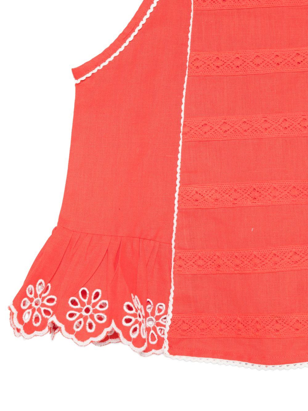 Top per bambina Stella McCartney Kids rosso con dettagli floreali ricamati TY5B12 Z0138 426 STELLA McCARTNEY KIDS