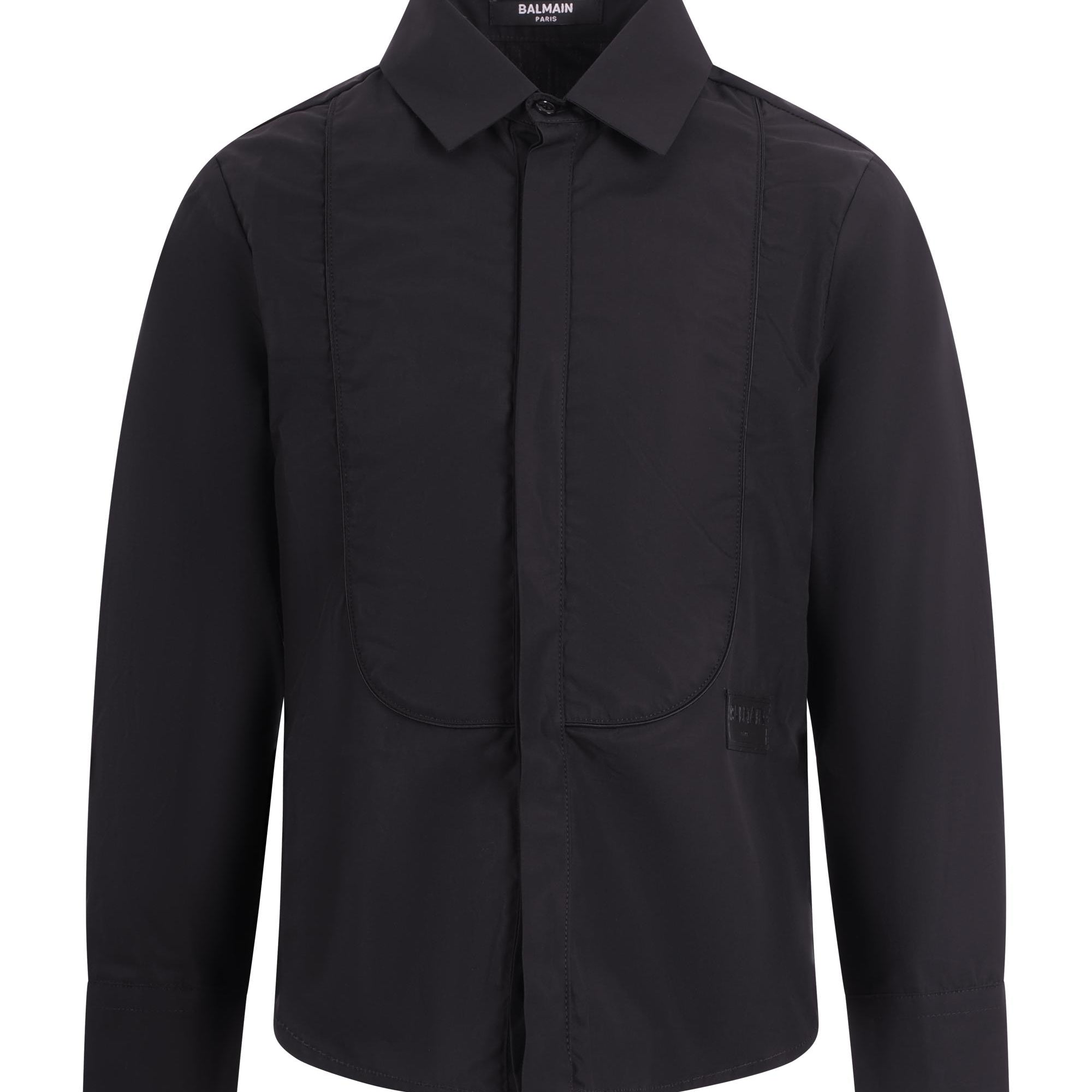 Camicia per bambino Balmain Kids nera con dettaglio bavero BY5P20 P0562 930NE BALMAIN KIDS