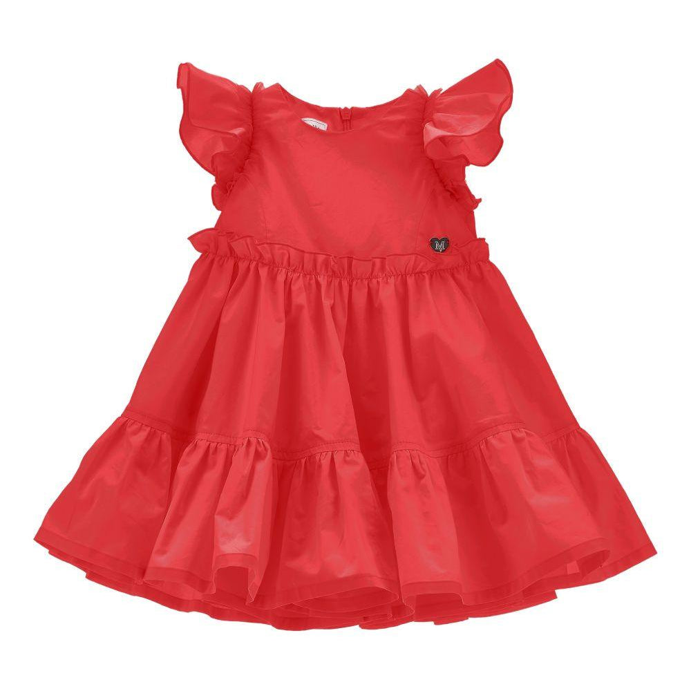 Abito per neonata Monnalisa rosso con ruches 37G903 7116 0044 MONNALISA KIDS