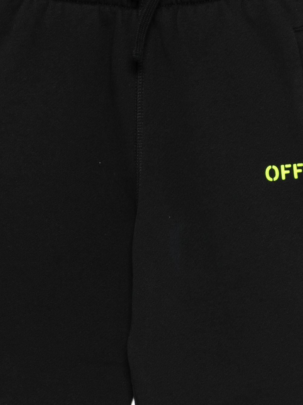 Shorts per bambino Off-White Kids neri con logo sul davanti 44BCI001S26F002 001 OFF WHITE KIDS