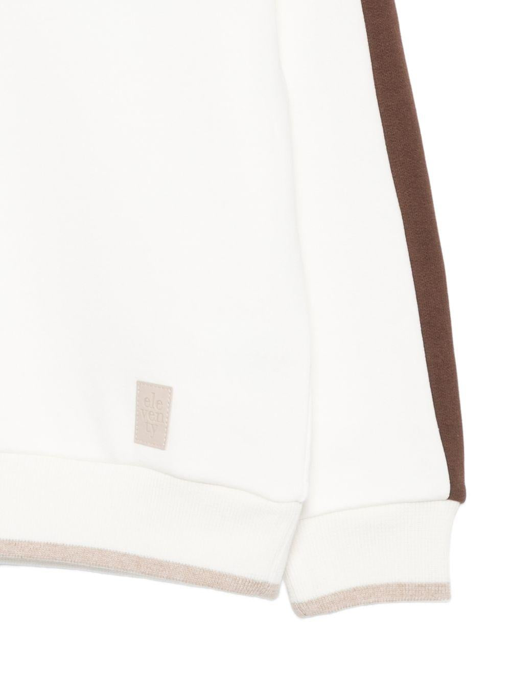 Felpa per bambino Eleventy Kids bianca con colletto EZ4H40 Z3999 101MA ELEVENTY KIDS