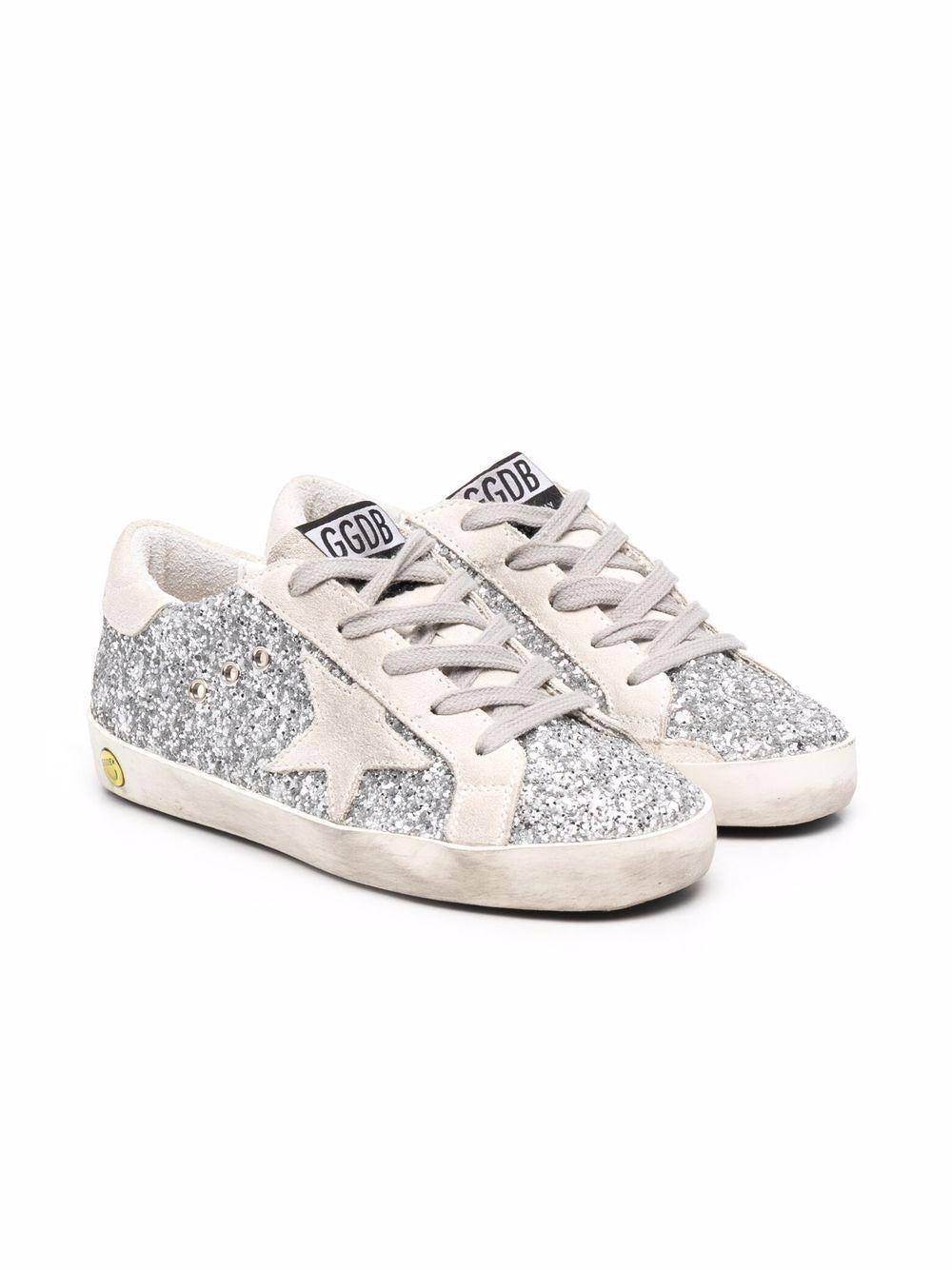 Sneakers per bambina Golden Goose Kids argento con glitter F00101F000416 70136 GOLDEN GOOSE KIDS