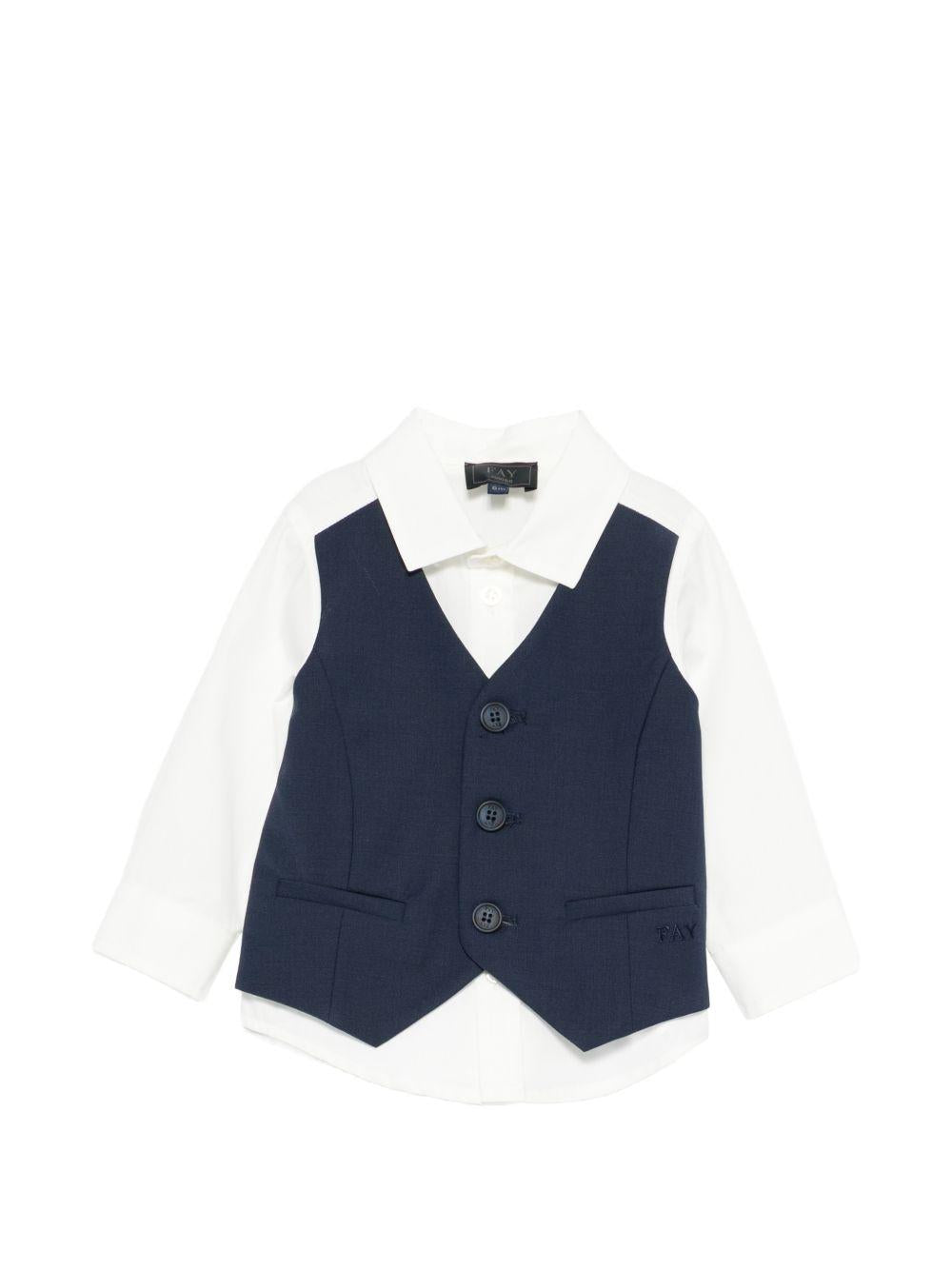 Camicia per neonato Fay Kids multicolore con colletto classico FY5550 P0013 101BL FAY KIDS