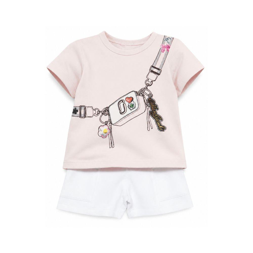 Completo t-shirt e shorts per bambina The Marc Jacobs Kids rosa con stampa grafica W60816 475 THE MARC JACOBS KIDS