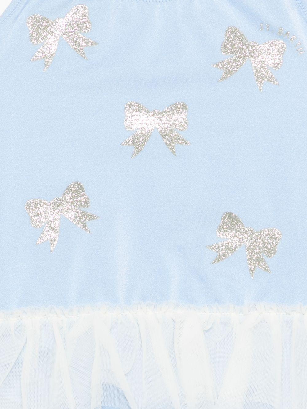 Costume intero per bambina MC2 Saint Barth Kids azzurro con stampa grafica fiocchi DANC0001 03050L MC2 ST. BARTH KIDS