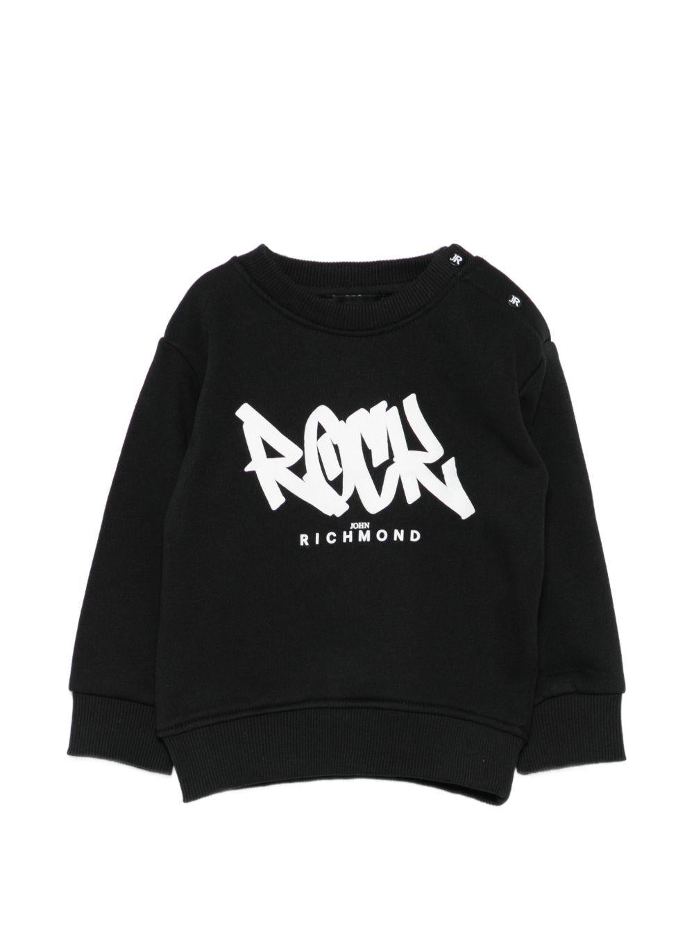 Felpa per neonato John Richmond Junior nera con logo sul davanti RIP26077FE BLACK JOHN RICHMOND KIDS