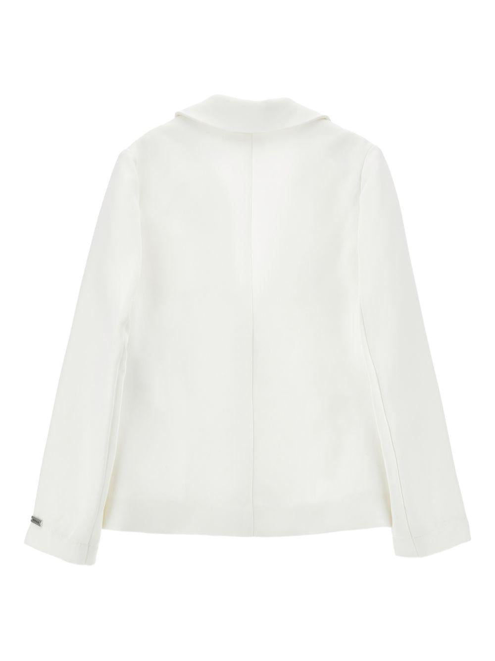 Blazer per bambina Monnalisa bianco con applicazione fiore 71G103 7303 0001 MONNALISA KIDS