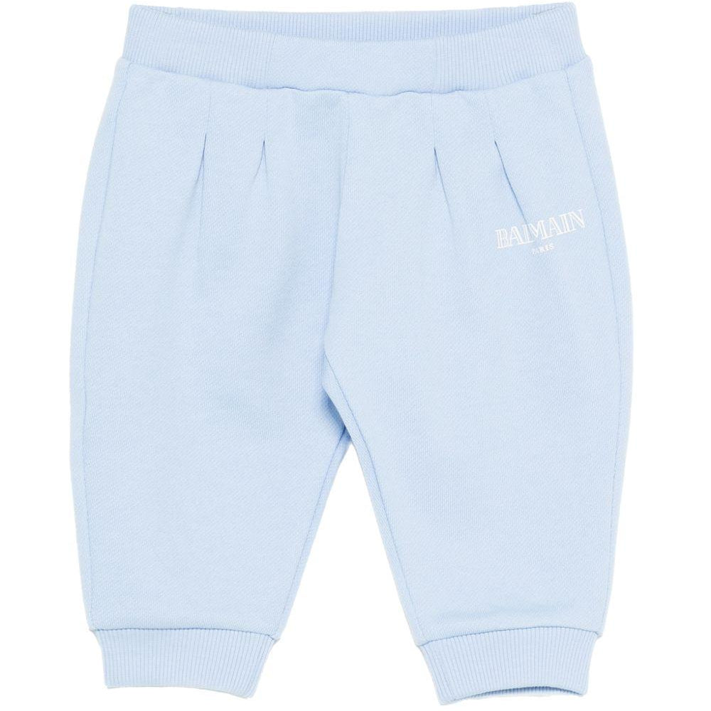 Pantaloni per neonato Balmain Kids azzurro con stampa logo BY6540 Z3183 652BC BALMAIN KIDS